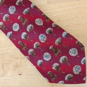 Ermenegildo Zegna Red and Cream Dandelion *PRINT* Tie